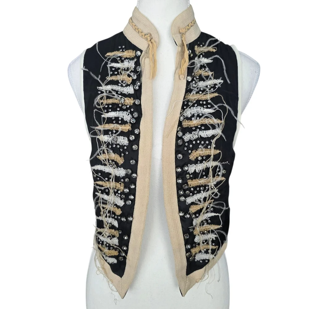 Zadig & Voltaire Silk Rhinestone and Embroidery Vest Size Small - Picture 2 of 9